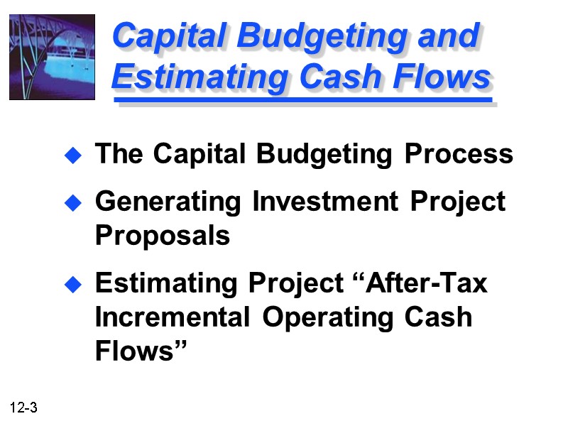 Capital Budgeting and Estimating Cash Flows The Capital Budgeting Process Generating Investment Project Proposals